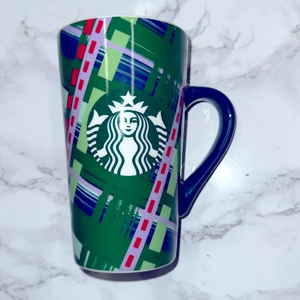 Starbucks 2020 holiday green plaid ceramic mug